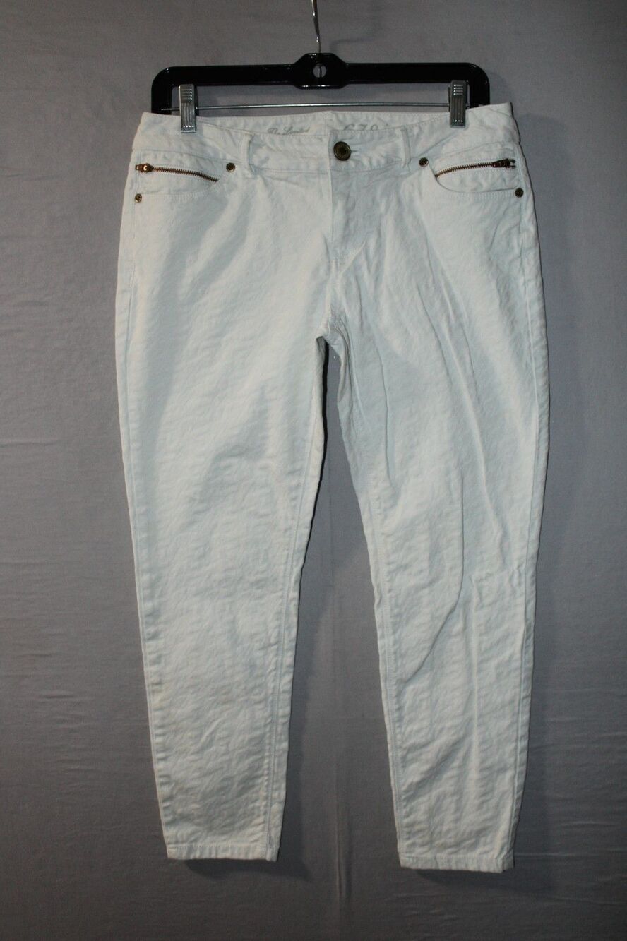 The Limited Denim Weekend Jeans 678 Off White Crop Jeans Textured Casual Size 6